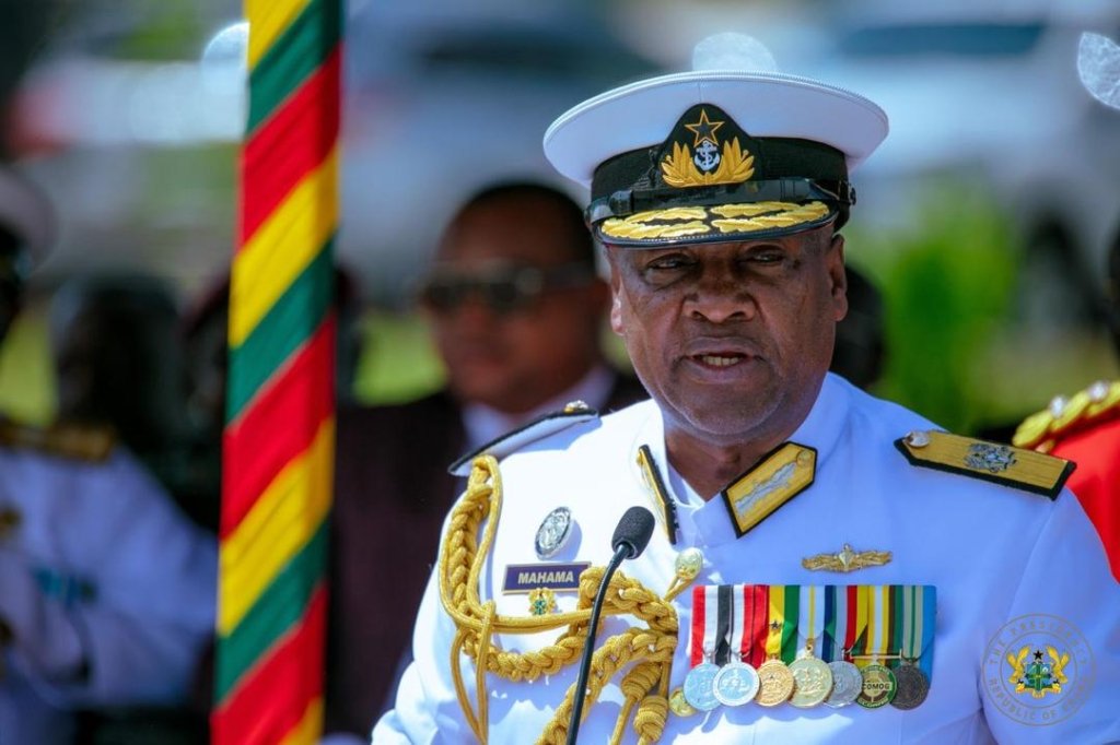 John Mahama at the graduation parade