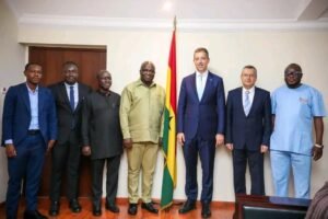 Municipal Chief Executive, Hon. Peter To-ang, and the Member of Parliament for Jirapa, Hon. Cletus Seidu Dapilah, held a strategic meeting with Ghana’s Minister for Food and Agriculture, Hon. Eric Opoku